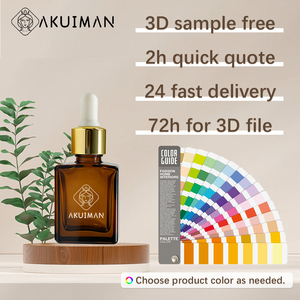 Botellas vacías de vidrio oscuro de lujo personalizadas para aceite capilar con gotero - Product Image 5