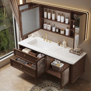 Medieval style bathroom cabinet slate ceramic seamless integrated basin wash basin wash basin cabinet - Product Image 5
