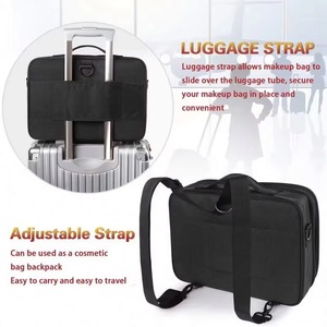 Échantillon Gratuit : Trousse de Maquillage Professionnelle Étanche en Tissu Oxford Rigide avec Compartiments, Poignée de Transport et Roulettes pour Voyage - Product Image 5