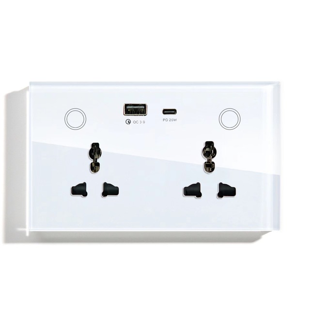 Matter Wifi UK/Universal Smart Wall Socket 16A IP66 Remote Wireless Control Via Alexa Apple HomeKit Google Assistant SmartThings