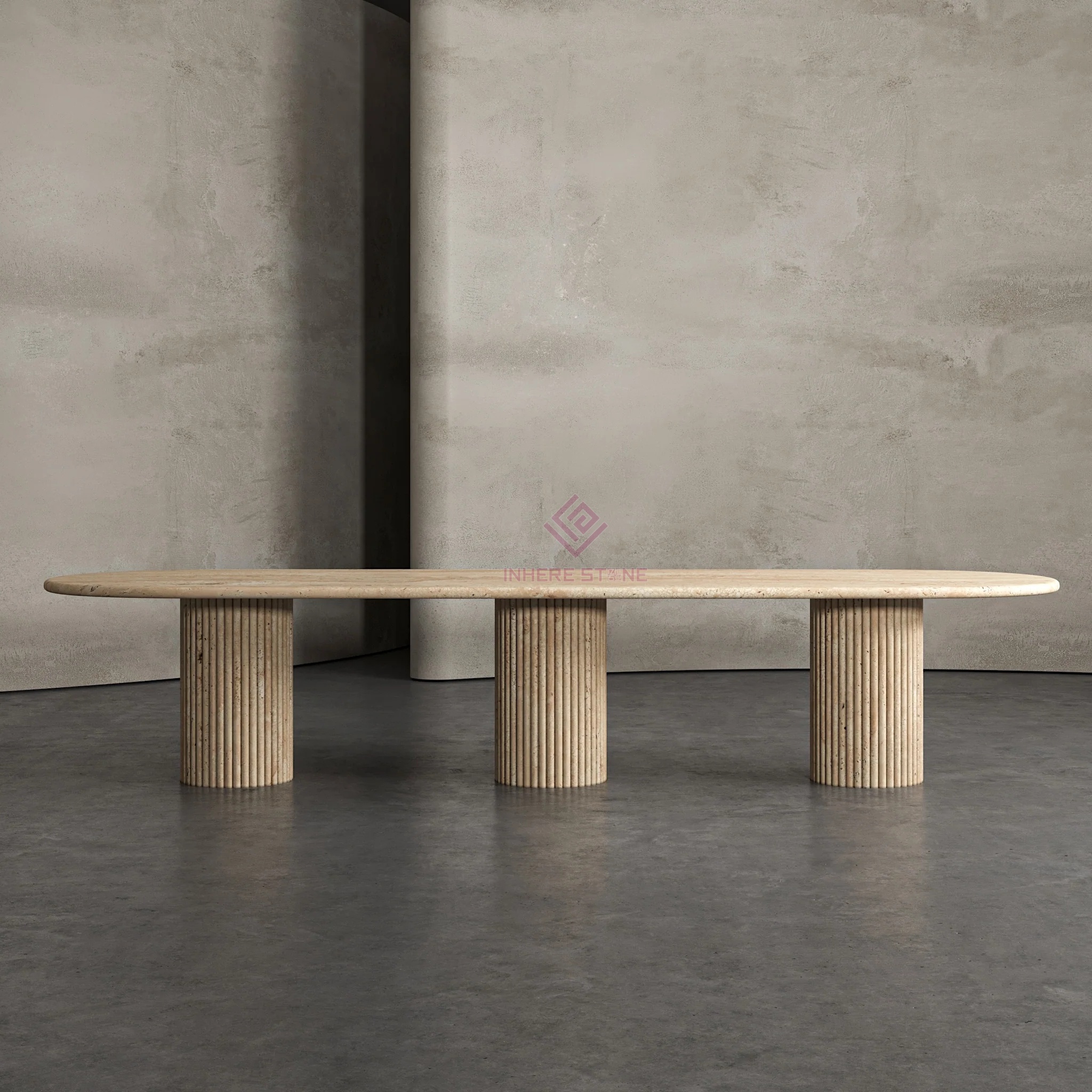 Travertino beige con base