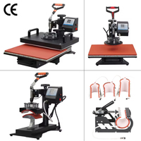 Presse à chaud manuelle RubySub Combo 15-en-1, 12x15 pouces, avec minuteur numérique, pour transfert par sublimation sur t-shirts, 110V/220V
