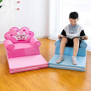 Sofá plegable de 2 capas para niños, silla de descanso con respaldo, asiento de suelo de felpa, esterilla de siesta, cama de día tapizada, sofá cama con tapa abierta - Product Image 2