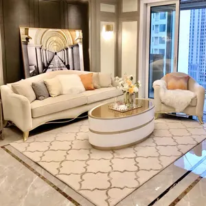 Französisches leichtes Luxus-Sofa aus Massivholz und Samtstoff Wohnzimmermöbel Sofa-Set mit gebogenen Möbeln