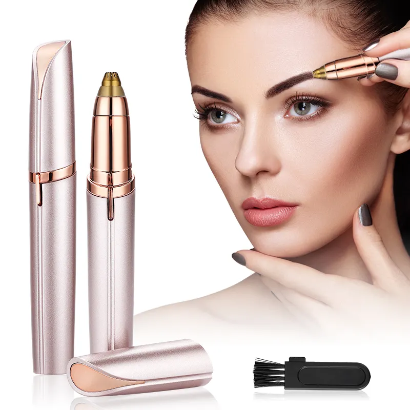 USB Sobrancelha Trimmer Recarregável Eye Brow Depilator indolor Facial Hair Remover Elétrica Sobrancelha Trimmer Pen para As Mulheres