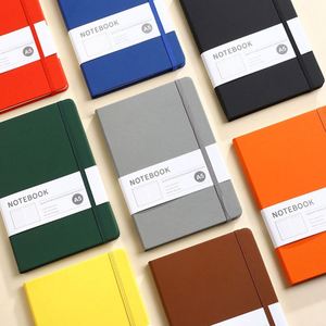 Ensemble de carnet en cuir PU relié rigide format A5 avec logo imprimé personnalisé, 100 feuilles, style professionnel, cadeau pour le bureau, l'école - Product Image 1