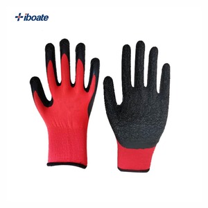 Vente en gros d'usine-Article Gants de sécurité au travail Gants résistants à l'usure Nylon froissé antidérapant suspendu Travail trempé en caoutchouc - Product Image 4