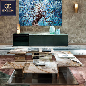 Modern Luxury Creative Design Coffee Table Marble Top Special-shaped Stainless Steel Coffee Table Living Room <strong>Furniture</strong> - Product Image 3