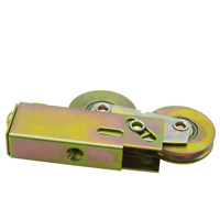 Roues d'assemblage de rouleau de fenêtre de porte d'immeuble de bureaux en fer d'alliage d'or moderne en alliage d'aluminium en nylon zingage Durable