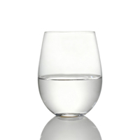 Verre à vin en plastique incassable de 16 oz, gobelet sans pied réutilisable, transparent comme du cristal, pour boissons et eau, avec logo personnalisé