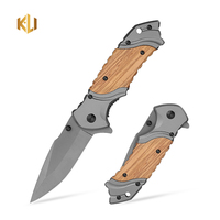 Couteau pliant personnalisé en bois d'olivier pour l'extérieur, gravure laser DIY, couteau de poche EDC pour le camping, la chasse et les activités de plein air, vente en gros