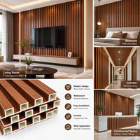 Panneau mural en WPC cannelé pour l'intérieur, revêtement mural décoratif pour la maison moderne, le bureau, l'hôtel