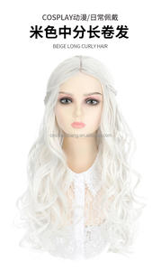 Peluca de Cosplay de Reina Blanca <span class=keywords><strong>Alicia</strong></span>, Ondas Grandes, Cabello Largo y Rizado, 60 cm, 300 gramos, Pelucas de Moda Europeas y Americanas, Peluca de Cabello <span class=keywords><strong>Rubio</strong></span> Rizado - Product Image 3