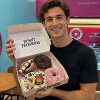 Boîtes d'emballage pour beignets avec logo personnalisé, recyclables, impression offset dorée, estampage, pour l'emballage alimentaire de boulangerie