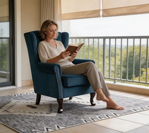 <span class=keywords><strong>Poltrona</strong></span> Moderna di Lusso in Velluto per Arredamento Casa, Sedia Lounge con Schienale Alto - Product Image 1