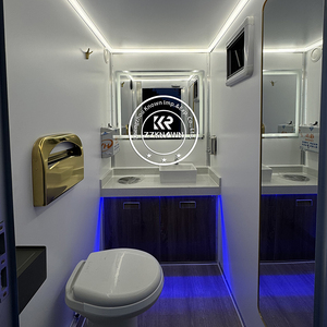 Unité de toilettes chimiques publiques, location de toilettes de cabine, maison préfabriquée 2 chambres, salle de bain extérieure portable, remorque WC pour mariage - Product Image 2