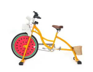 EXI pedal sepeda elektrik dewasa, mesin gelembung dewasa oranye stasioner