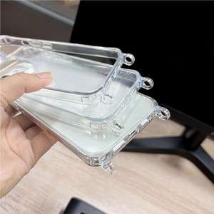 Coque de téléphone transparente avec trou pour lanière pour iPhone 17 16 15 14 13 12 11 Pro Max, étui souple en TPU avec protection intégrale de l'objectif, résistante aux chutes - Product Image 5