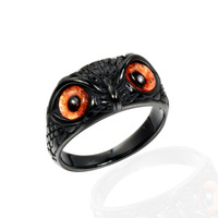 Bagues pour hommes en acier inoxydable, style vintage, personnalisées, tendance, avec yeux de démon hibou, plaquées or, argent et noir, anti-ternissement, vente en gros