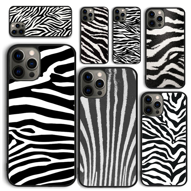 Animal Zebra Black and White Monotone Art Phone Case for iPhone 16 15 14 12 13 mini PLUS X XS XR 11 PRO MAX Fundas
