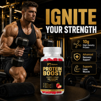 Gummies de protéines de lactosérum Biokom en marque blanche – Complément énergétique de nutrition sportive avec Calcium, Potassium, Fer