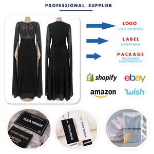 Kadınlar İçin Trend Abiyeler Taşlı Boncuklu Uzun Pelerin Kollu Siyah Balo Elbisesi Zarif Kızlar İçin Maxi Parti Elbisesi - Product Image 3