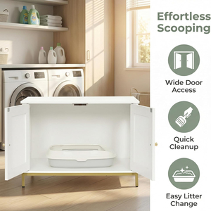 Meuble multifonctionnel <span class=keywords><strong>pour</strong></span> chat : Banc-lavabo haut en bois avec étagère de rangement et tiroir, maison <span class=keywords><strong>pour</strong></span> animaux peu encombrante, OEM/ODM - Product Image 4