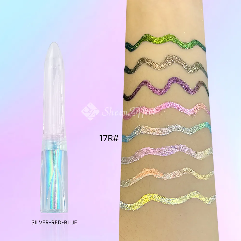 Sheen effect Chameleon Liquid Eyeliner Metallic Chrome Effekt Pigmentierter Schimmer Eyeliner mehrfarbiges Augen Make-up