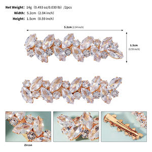 Nuovi Fermagli per Capelli con Zirconi Scintillanti, Set da <span class=keywords><strong>2</strong></span> Pezzi, Versatili a Forma di Foglia, Accessori Moda per Uso Quotidiano - Product Image 6