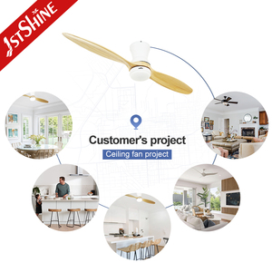 1stshine Quạt Trần Trường phòng khách 56 inch 2 lưỡi tự nhiên điện 3 màu 18W dẫn quạt trần với ánh sáng - Product Image 5