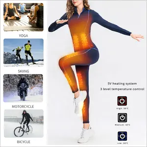 Cozy XL Polyester Thermal Underwear Manual Heating Carbon Fiber Warm Clothing Breathable Yoga Pants Women