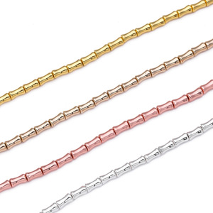 <b>Metal</b> Bamboo Joint Beads Gold Rose Gold Silver Plated Chain Loose Beads For <b>Bracelet</b> Making DIY Jewelry Accessories - Product Image 5