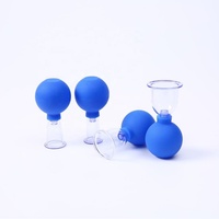 4 pièces ensemble de ventouses en verre verre Silicone ventouses Massage aspiration sous vide ventouses pour corps visage jambe épaule Muscle