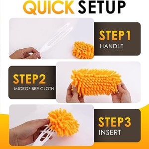 Recharge de <span class=keywords><strong>plumeau</strong></span> réutilisable compatible avec <span class=keywords><strong>Swiffer</strong></span> Hand pour le nettoyage des ventilateurs de plafond de bureau - Product Image 3