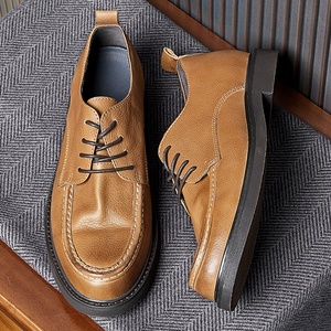 Men's Brown Genuine Leather Business Formal <b>Shoes</b> Stylish British Style Gentleman's Cowhide <b>Height</b> <b>Increasing</b> Autumn <b>Shoes</b> - Product Image 1