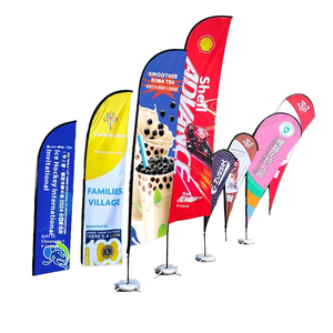 Custom-Made Square Promotional Flags & Banners Cross-Border Beach Knife Water Injection Flagpole Feather Water Custom Flag