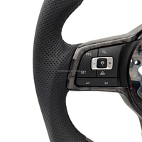 Volant en cuir avec garniture centrale en carbone forgé pour VW Volkswagen Golf 5 6 7 R MK5 MK6 MK7 MK7.5 Gti Polo Passat B8 Jetta