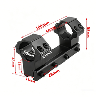 Support de montage intégré en aluminium tactique 30 mm pour lunette de chasse, accessoire de télescope, support de lampe torche laser à profil haut/bas