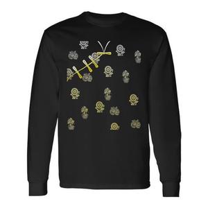 T-shirt a maniche lunghe con calligrafia del Capodanno cinese e fiori - Product Image 1