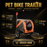 Remorque de vélo pour animaux de compagnie 40 kg, pliable, pour chiens et chats, pour les sorties en plein air