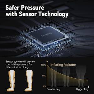 Système de récupération par compression d'air pour jambes complètes, boîte ouverte, soulagement des douleurs musculaires, masseur de jambes avec contrôle de la minuterie, haute qualité - Product Image 3