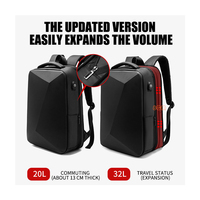 Sac à dos pour ordinateur portable imperméable à coque rigide antivol avec fermeture éclair, chargeur USB EVA, très résistant, capacité de 36 à 55 L, pour étudiants et professionnels