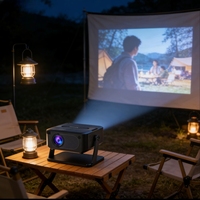 Proyector de Cine en Casa Portátil, Proyección de Video Inalámbrica WiFi 5G