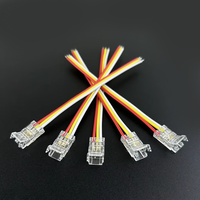 Connecteur sans soudure OA3P 3 broches bicolore pour bande lumineuse, connecteur d'angle en L pour PC, bande lumineuse COB basse tension sans soudure
