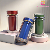 Flacon de médicaments en plastique PET à double paroi, avec couche extérieure transparente, pour capsules, compléments alimentaires et vitamines
