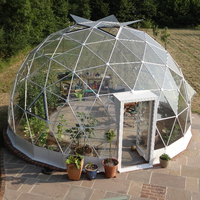 Dôme Géométrique Hôtelier, Tente Dôme Transparente en PVC pour Projection Extérieure, Igloo Hivernal Géodésique en Polycarbonate Écologique pour Maison/Resort
