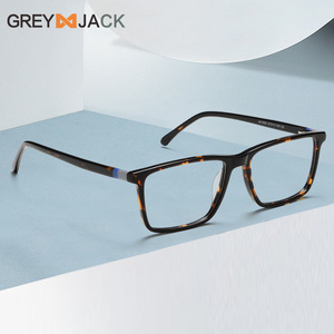 Monturas de Gafas Rectangulares Grises Jack Ac1005, Montura Completa Anti-UV Unisex de Metal con Bisagras de Resorte - Product Image 5