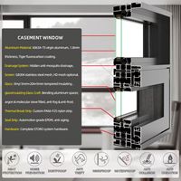 Ventanas Abatibles de Manivela Contemporáneas de Bajo Consumo, Marco de Aleación de Aluminio, Manivela Resistente, Certificación Energy Star, para Apartamentos y Dormitorios