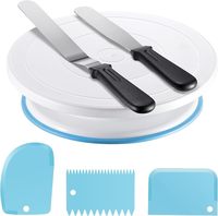 Kootek Tortendekorations-Set Backzubehör Tortenplatte 2 Gerade und Abgewinkelte Spatel 5 Glasurglätter Schaber BPA-frei Antihaftbeschichtet