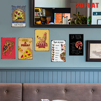 Juego de Letreros Metálicos con Temática de Pizza Retro, Decoración de Pared Vintage para Cocina, Comedor o Bar